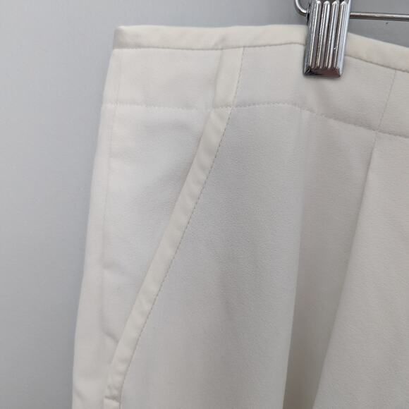 Women's Lafayette 148 Cream Satin Piped Cropped Pants Size 14 28" Inseam - Picture 2 of 4